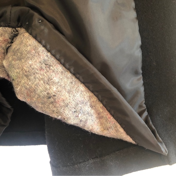 Black Wool Coat, Faux Fur & Leopard-Lined Hood, Size 12P - Picture 10 of 10